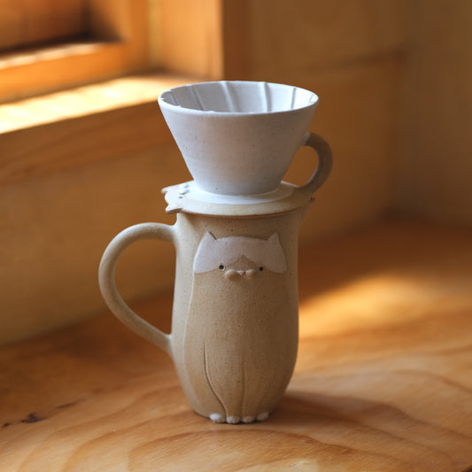 Cupclay | Meow Meow Coffee Dripper & Server - Flecked